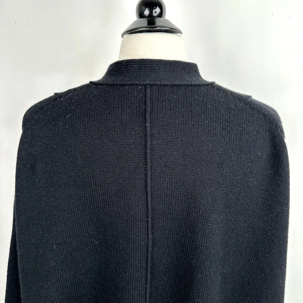 Banana Republic Oversized‎ Merino Wool Cotton High Low Cardigan Sweater XL Black